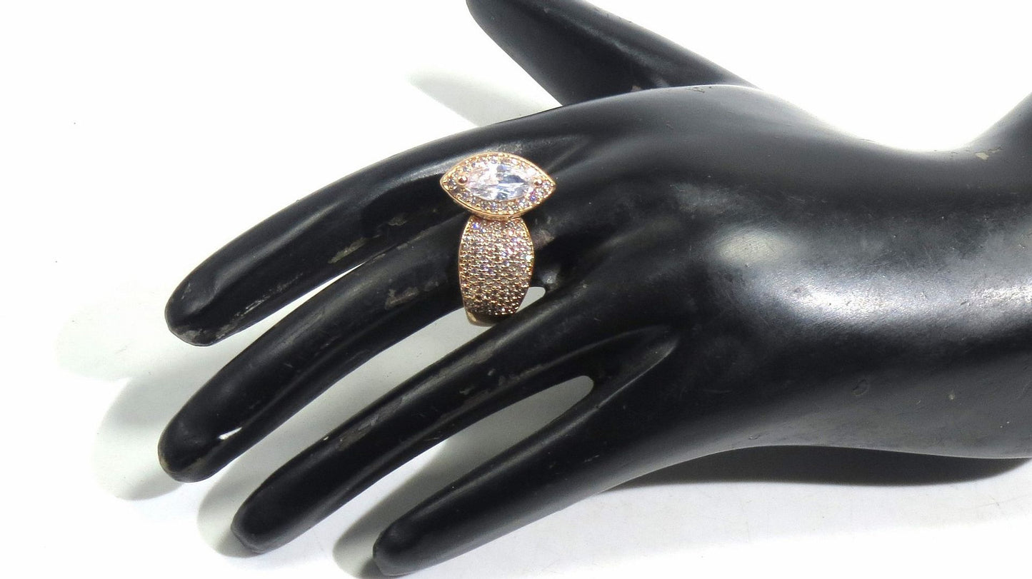 Jewelshingar Jewellery American Diamond Clear Colour Size Freesize Gold Plated Ring For Girls ( 93741FSR )