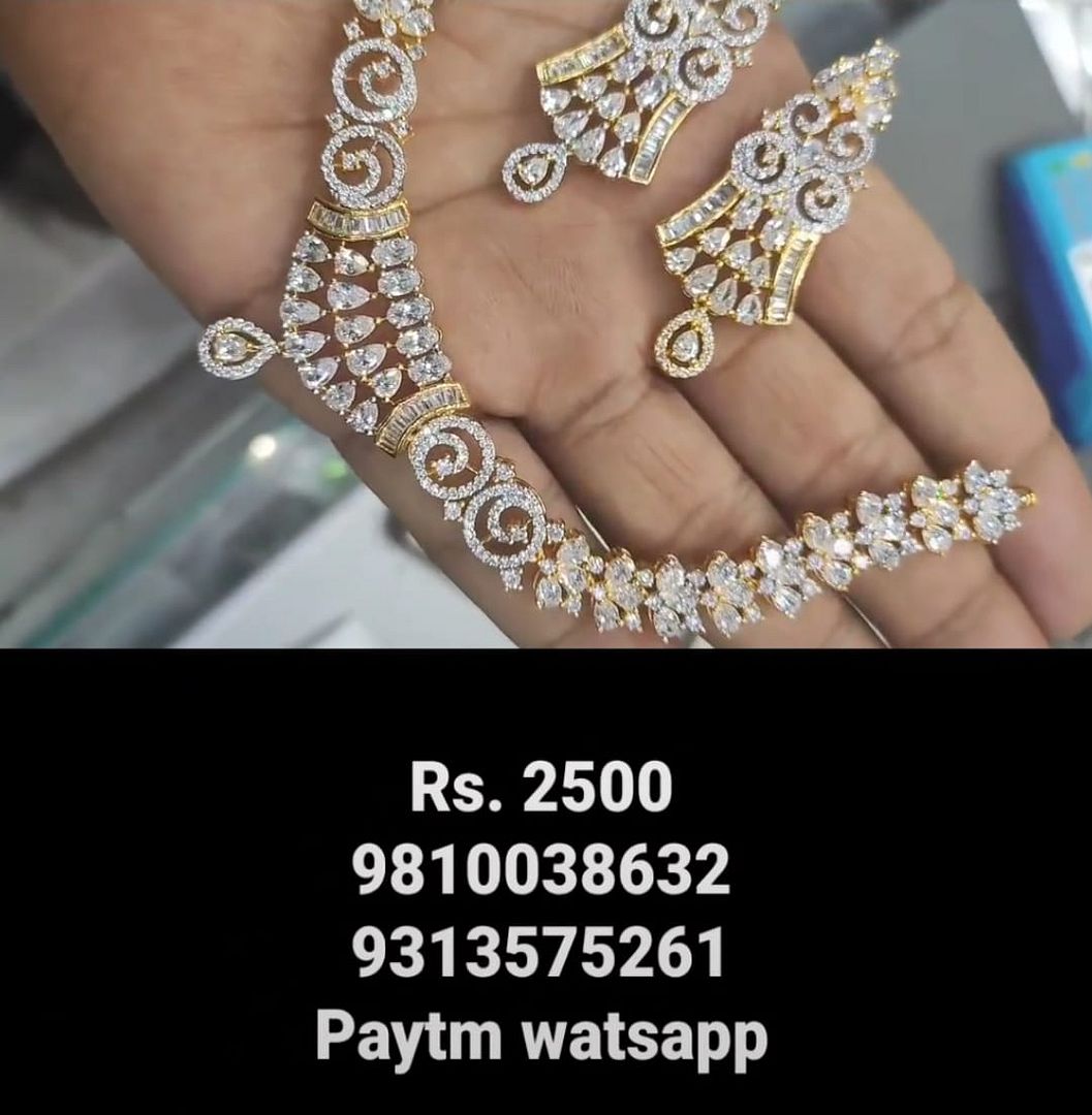 Zircon Necklace In Clear Colour And Two Tone Plating By Chokerset NKWA0218