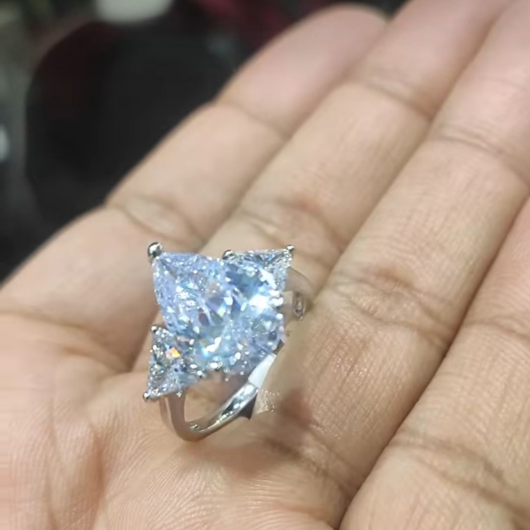 Signity Ring with Silver Plating By Chokerset SRNP2003