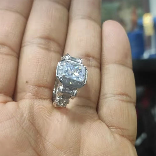 Signity Ring with Silver Plating By Chokerset SRNP2001