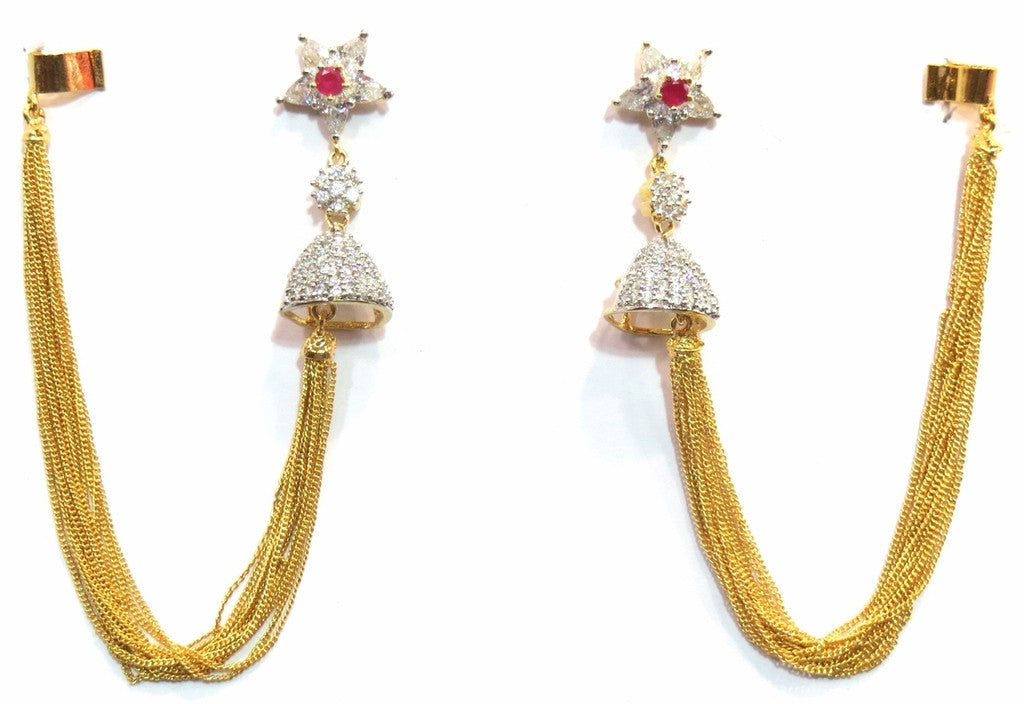 Jewelshingar Cubic Zirconia Earrings Danglers For Women Jewellery ( 9517-ec-clear ) - JEWELSHINGAR