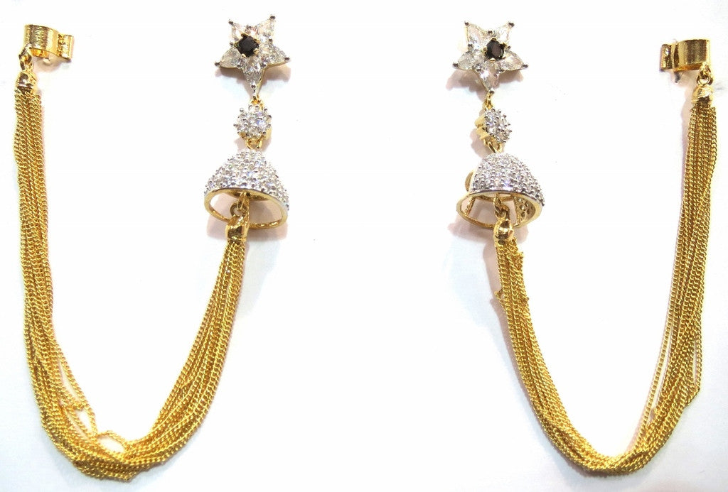 Jewelshingar Cubic Zirconia Earrings Danglers For Women Jewellery ( 9517-ec-clear ) - JEWELSHINGAR