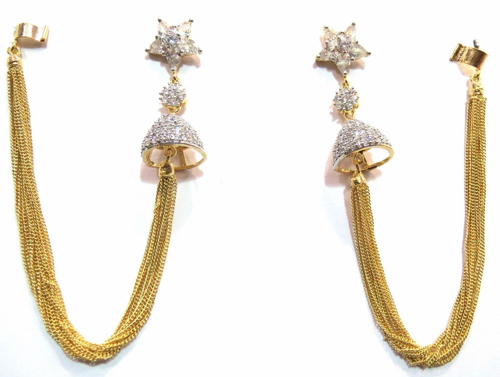 Jewelshingar Cubic Zirconia Earrings Danglers For Women Jewellery ( 9517-ec-clear ) - JEWELSHINGAR