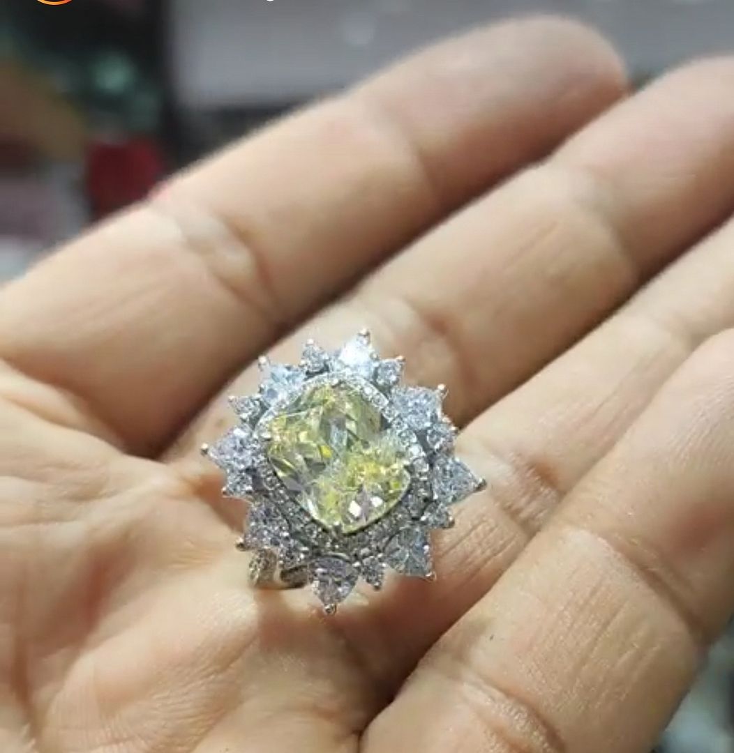 Signity Ring with Silver Plating By Chokerset SRNP2006