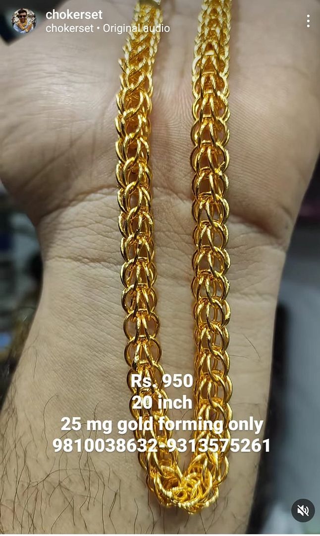 Teenager Partywear Chain SIZE 20 ( 50.8 CM ) 25 mg Gold forming Jewellery By Chokerset (88251231)