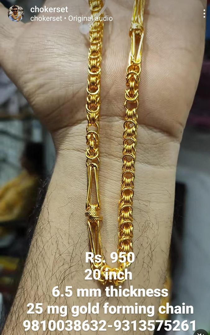 Teenager Partywear Chain SIZE 20 ( 50.8 CM ) 6.5 mm 25 mg Gold forming Jewellery By Chokerset (88310609)