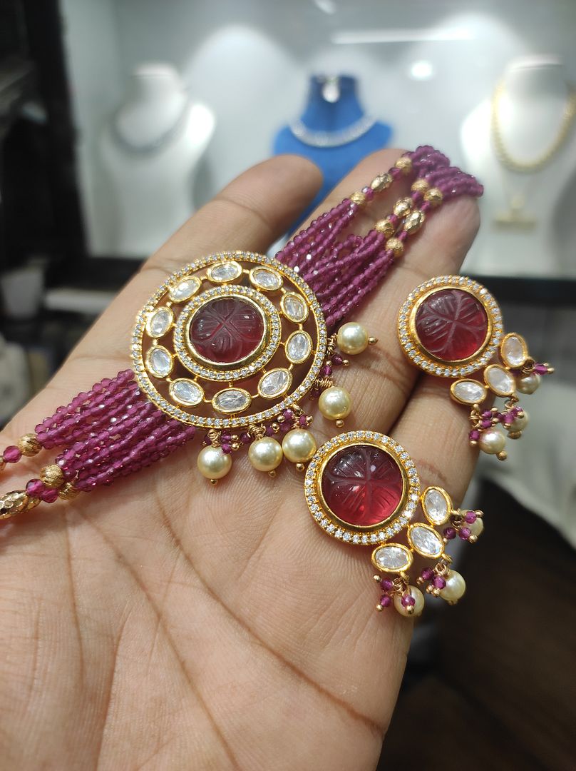 Fine Polki Kundan Antique Set By Chokerset APS930
