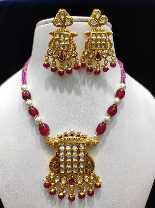 Fine Fashion Kundan Polki Jewellery Set By Chokerset CSACS434