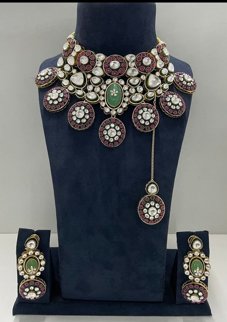 Fine Fashion Kundan Polki Jewellery Set By Chokerset CSACS471