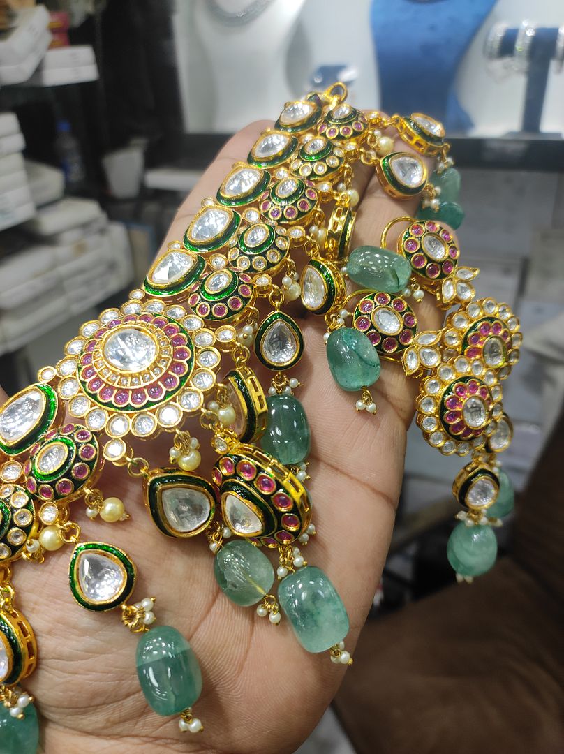 Fine Polki Kundan Antique Set By Chokerset APS935