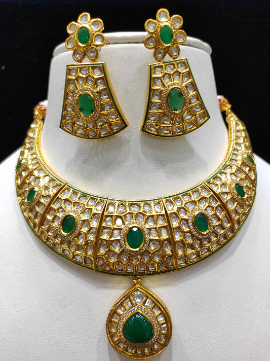 Fine Fashion Kundan Polki Jewellery Set By Chokerset CSACS405