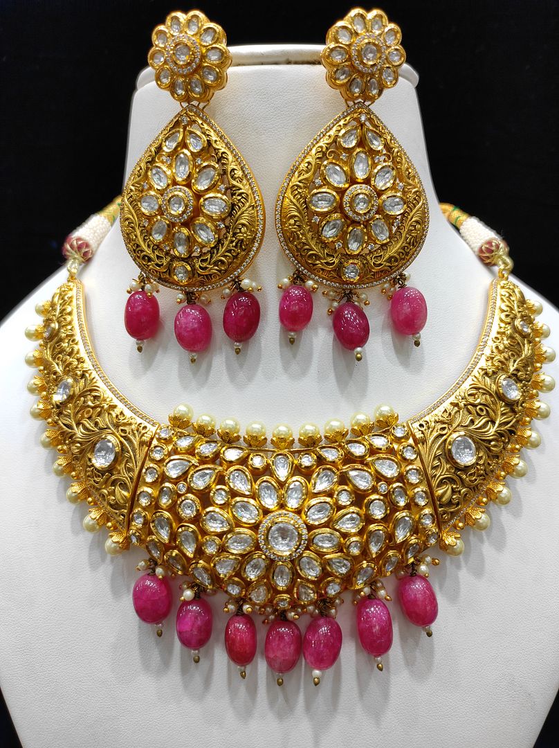 Fine Fashion Kundan Polki Jewellery Set By Chokerset CSACS411