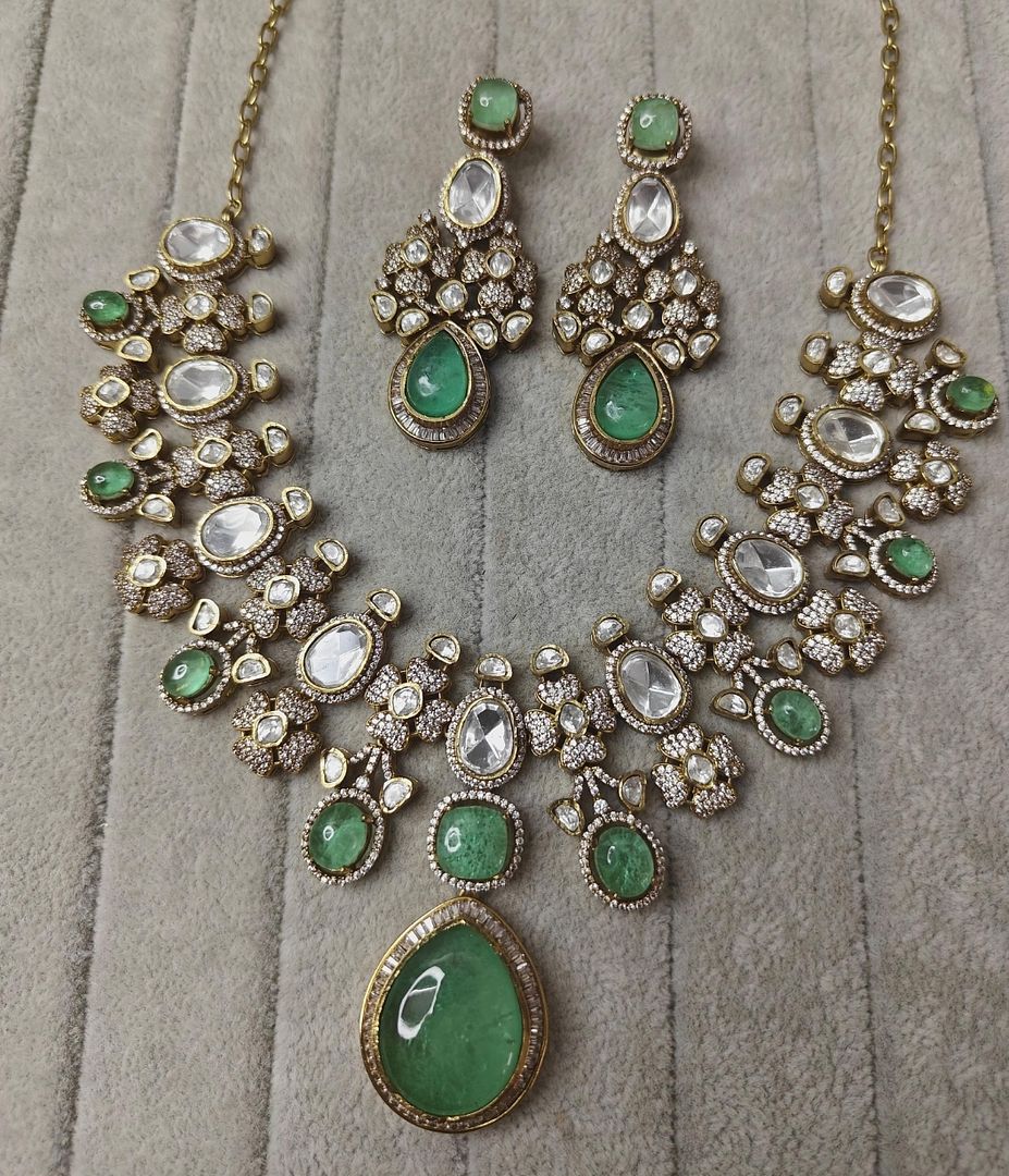 Fine Polki Kundan Antique Set By Chokerset APS965