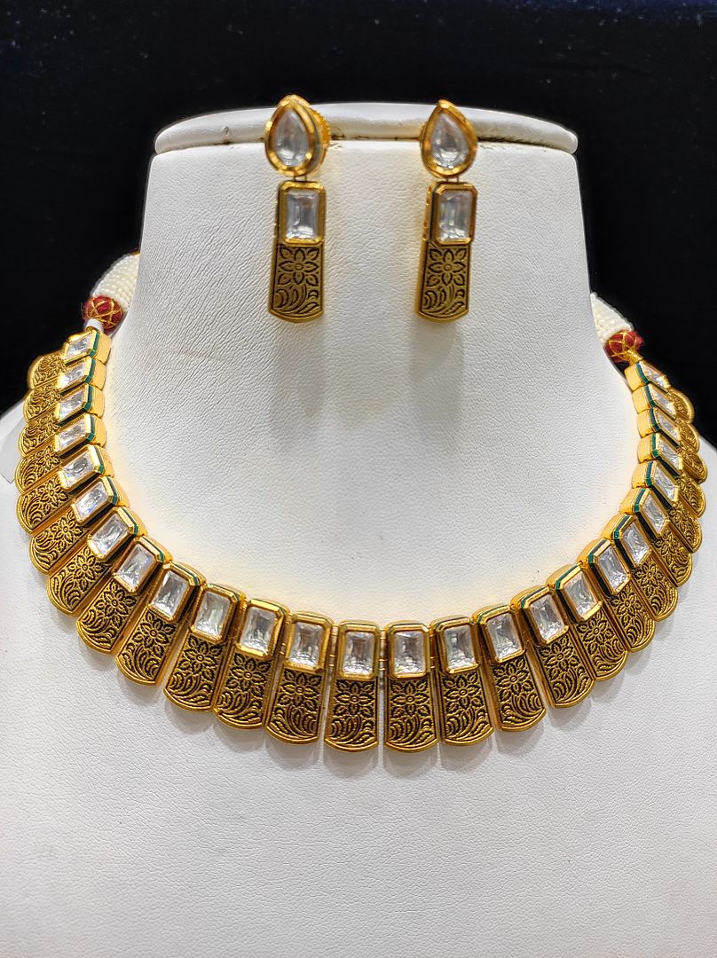 Fine Fashion Kundan Polki Jewellery Set By Chokerset CSACS442