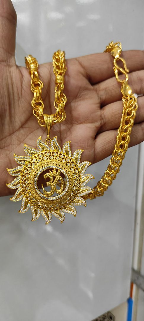 23 Size 200 Mg. Gold Forming Chain Pendant By Chokerset CSCP2880