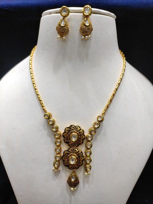 Fine Fashion Kundan Polki Jewellery Set By Chokerset CSACS466