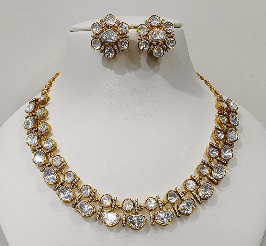 Antique Gold Forming Necklace Earrings By Chokerset NECK4713