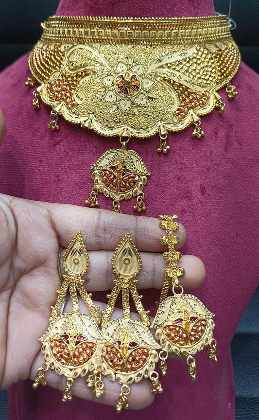100 Mg. Gold Forming Necklace By Chokerset CSGF1754