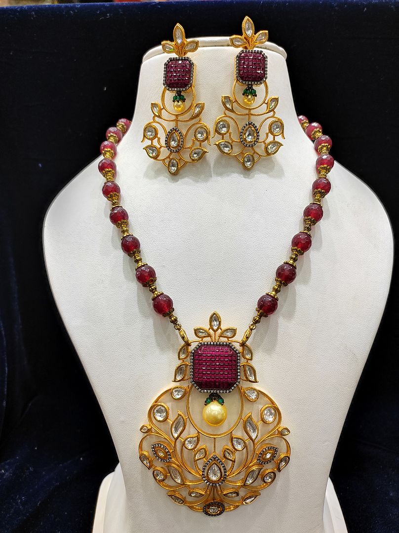 Fine Fashion Kundan Polki Jewellery Set By Chokerset CSACS422