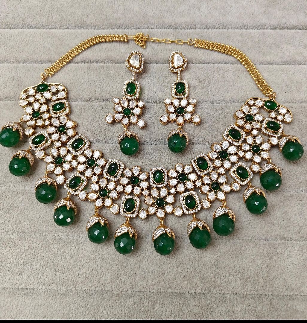 Fine Polki Kundan Antique Set By Chokerset APS963
