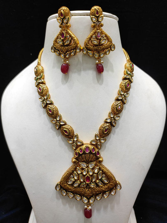 Fine Fashion Kundan Polki Jewellery Set By Chokerset CSACS460