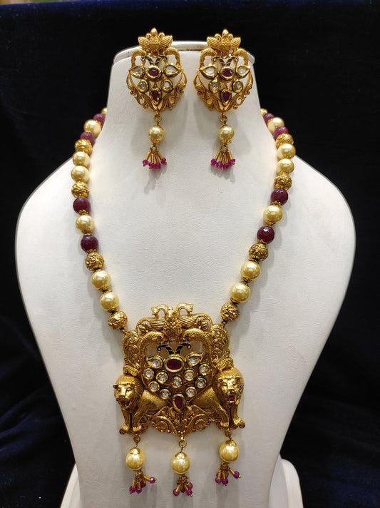 Fine Fashion Kundan Polki Jewellery Pendant Set By Chokerset CSACP469