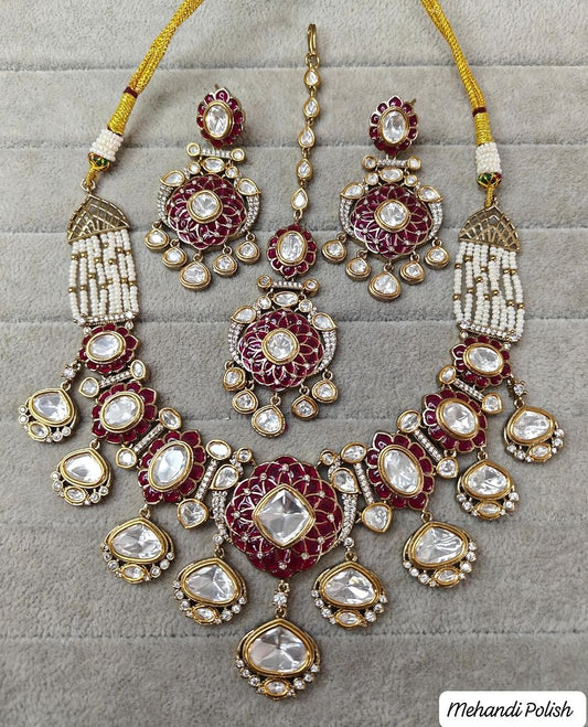 Fine Polki Kundan Antique Set By Chokerset APS1205