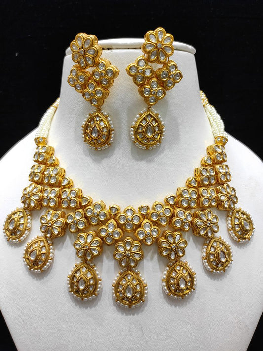 Fine Fashion Kundan Polki Jewellery Set By Chokerset CSACS404