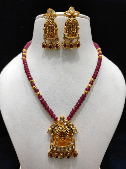 Fine Fashion Kundan Polki Jewellery Pendant Set By Chokerset CSACP445