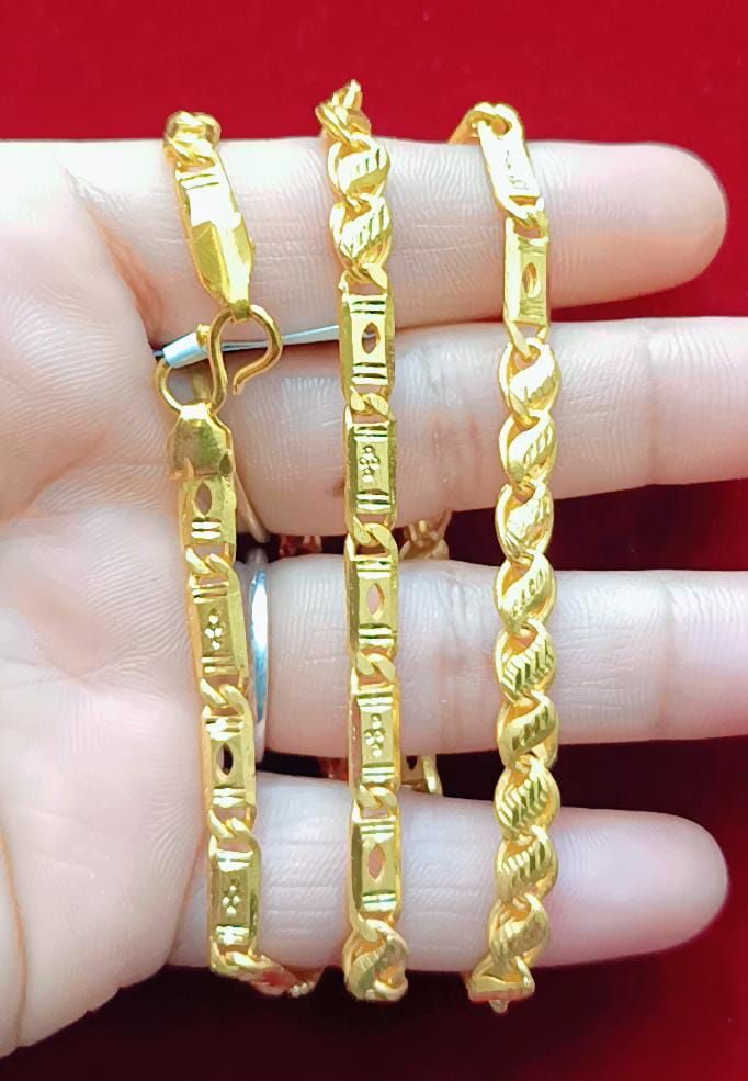 22 Size 100 Mg.1 Gram 24 kt Gold Forming Concept Chains By Chokerset  CSCHAIN1136