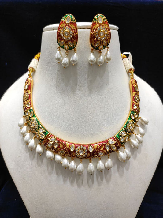 Fine Fashion Kundan Polki Jewellery Set By Chokerset CSACS473