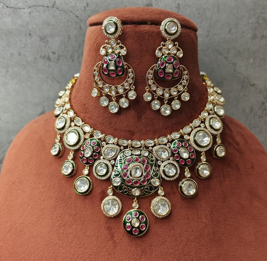 Fine Polki Kundan Antique Set By Chokerset APS1211