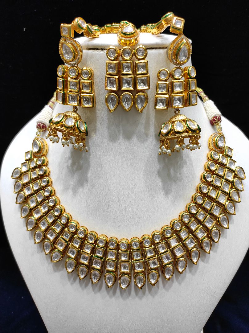 Fine Fashion Kundan Polki Jewellery Set By Chokerset CSACS410