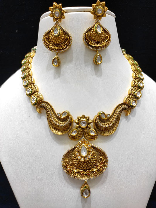 Fine Fashion Kundan Polki Jewellery Set By Chokerset CSACS415