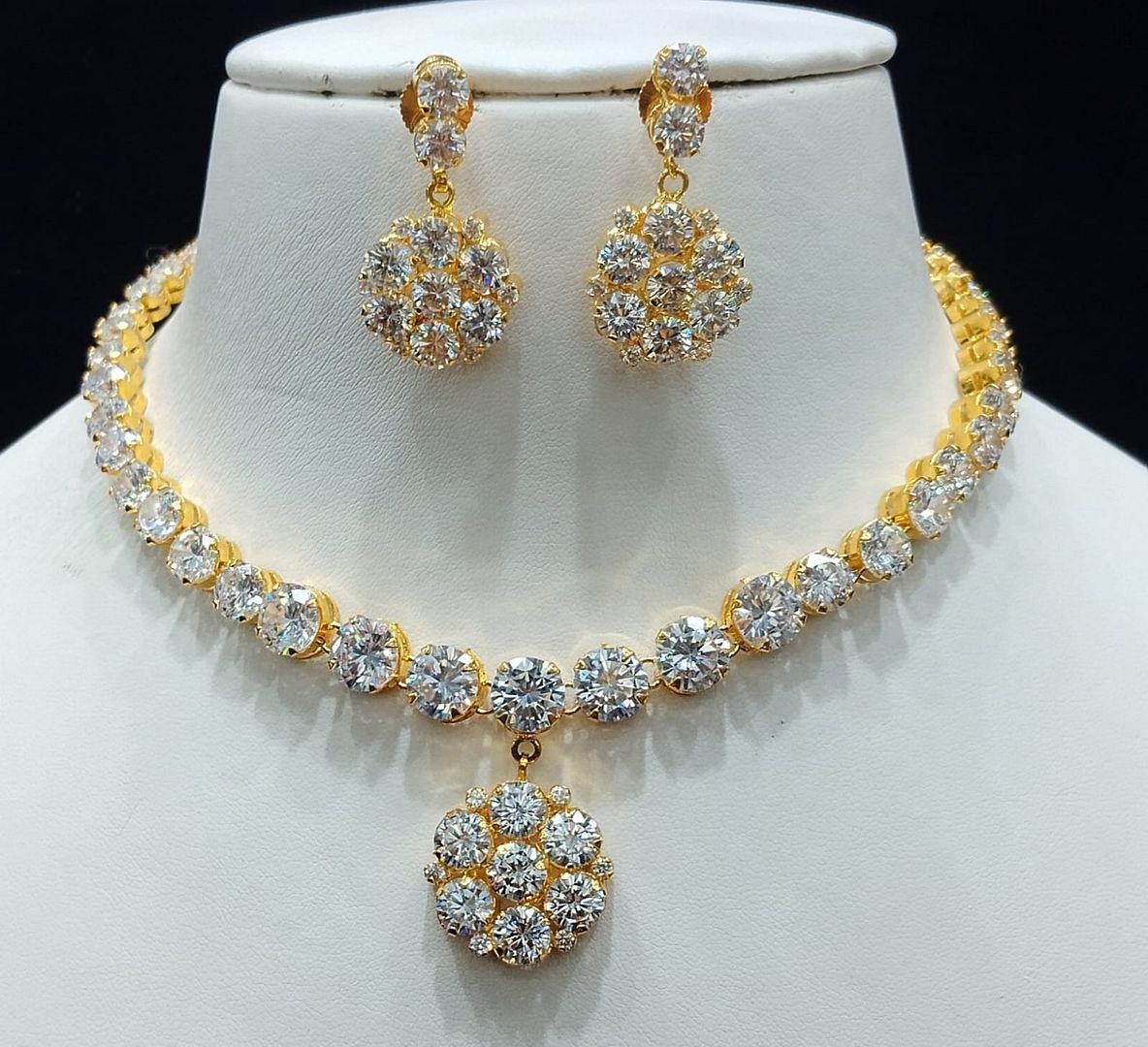 Zircon Necklace By Chokerset Colour Clear, Plating Gold CSNA4402