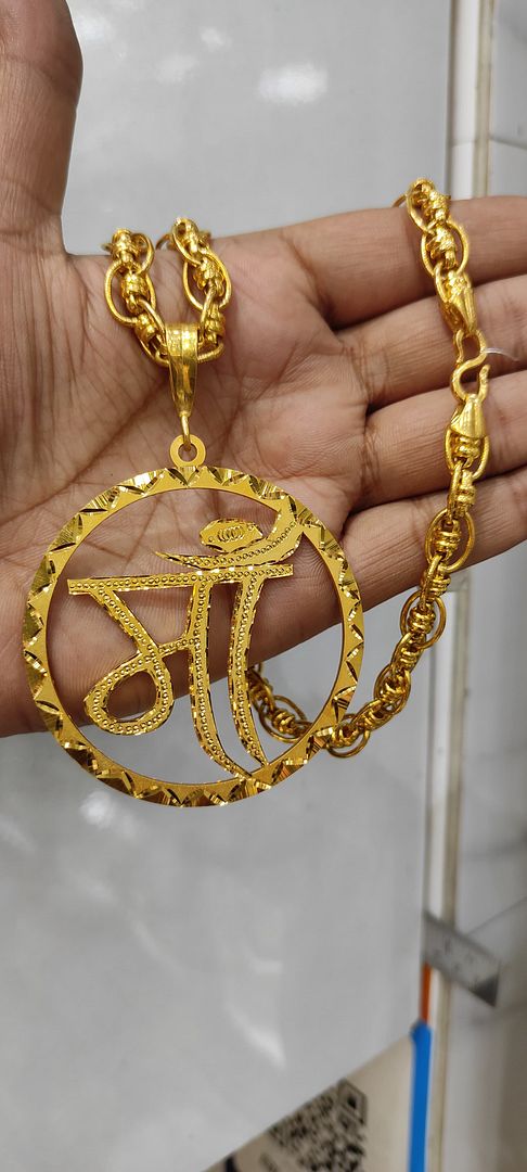 21 Size 200 Mg. Gold Forming Chain Pendant By Chokerset CSCP2882