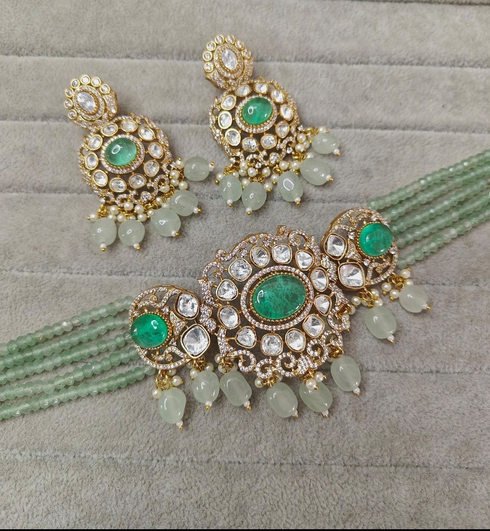 Fine Polki Kundan Antique Set By Chokerset APS964