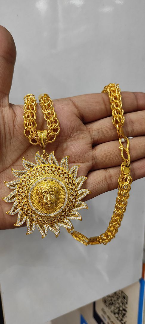 23 Size 200 Mg. Gold Forming Chain Pendant By Chokerset CSCP2884