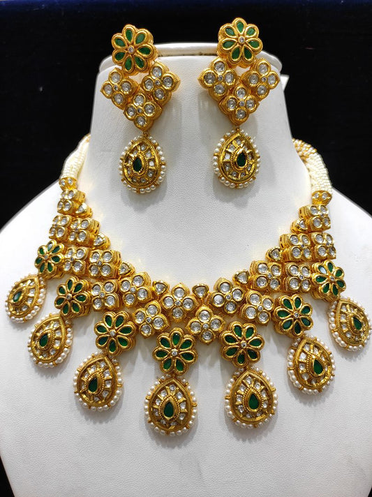 Fine Fashion Kundan Polki Jewellery Set By Chokerset CSACS403