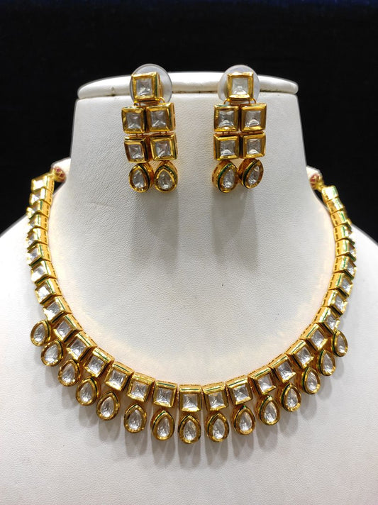 Fine Fashion Kundan Polki Jewellery Set By Chokerset CSACS454