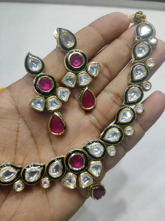 Fine Polki Kundan Antique Set By Chokerset APS905