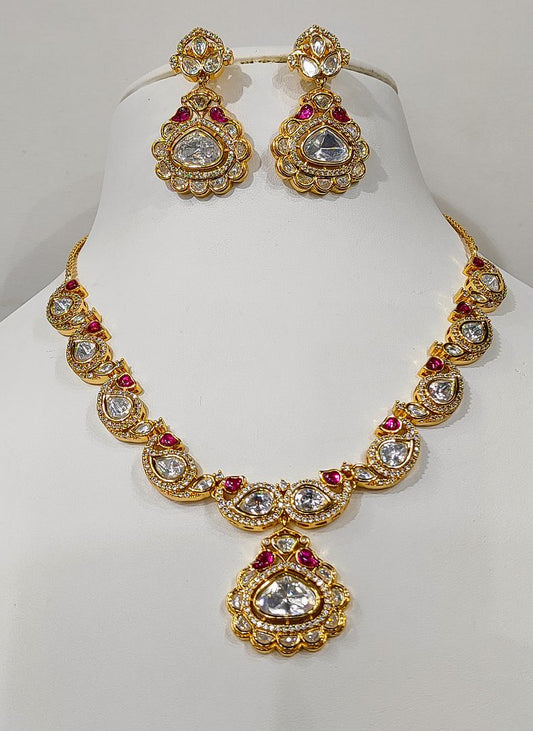 Antique Gold Forming Necklace Earrings By Chokerset NECK4712