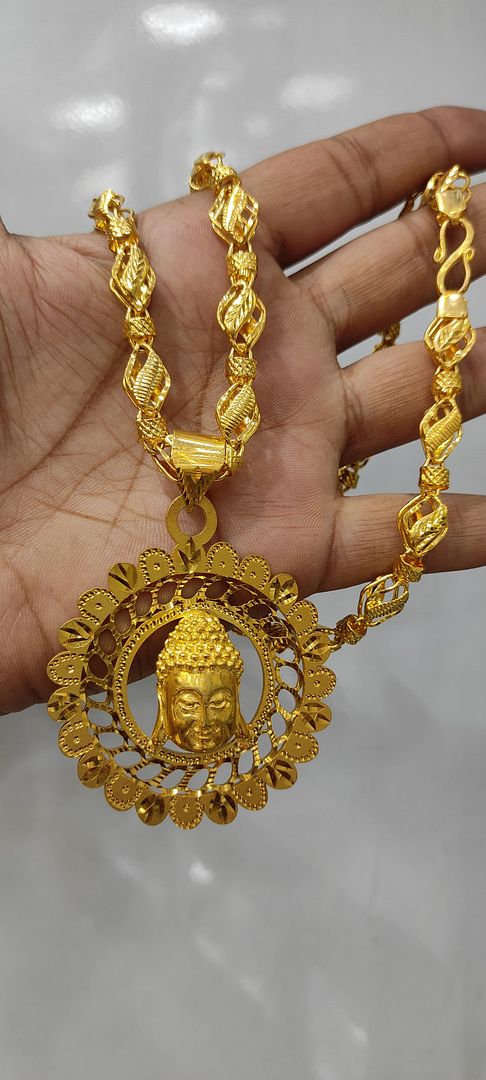 22 Size 200 Mg. Gold Forming Chain Pendant By Chokerset CSCP2875