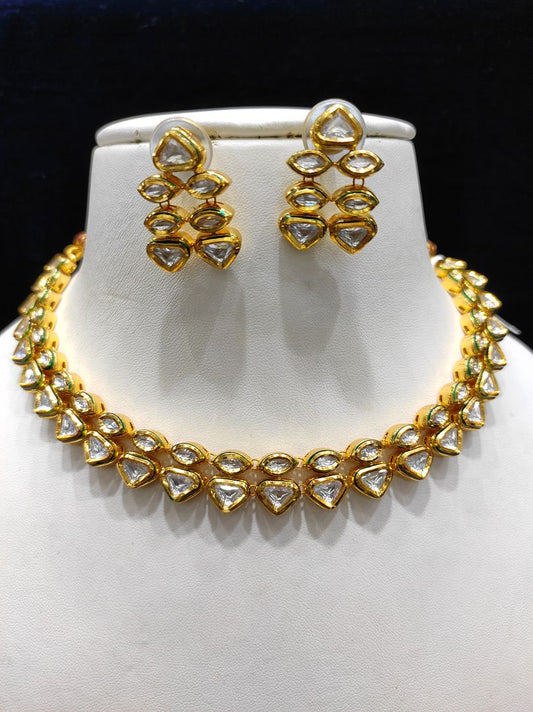 Fine Fashion Kundan Polki Jewellery Set By Chokerset CSACS433