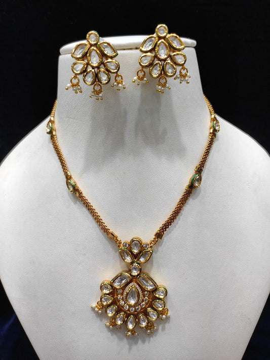 Fine Fashion Kundan Polki Jewellery Set By Chokerset CSACS450