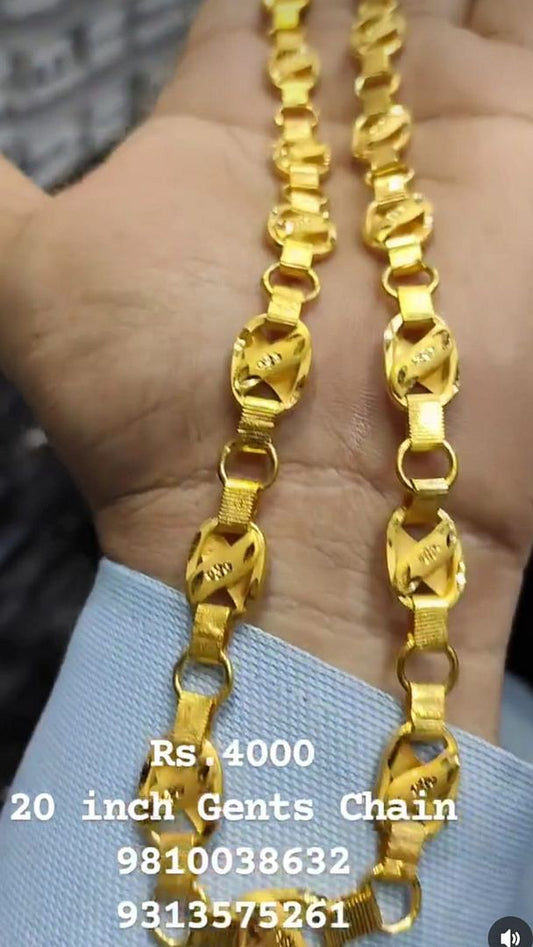 Gold Forming 200 Mg 20 Inch 10 mm 50 Gram Cylindrical Chain By Chokerset CHWA0023