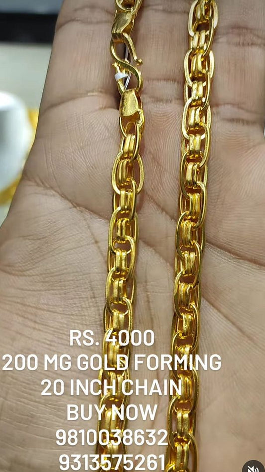 Gold Forming 200 Mg 20 Inch 8 mm 50 Gram Cylindrical Chain By Chokerset CHWA0027