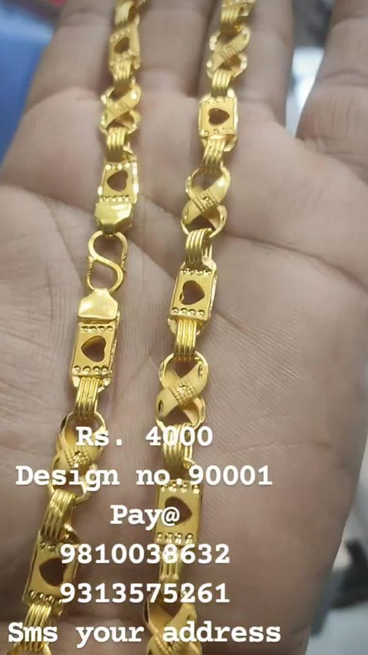 Gold Forming 200 Mg 20 Inch 8 mm 45 Gram Nawabi Biscuit Chain By Chokerset CHWA0044