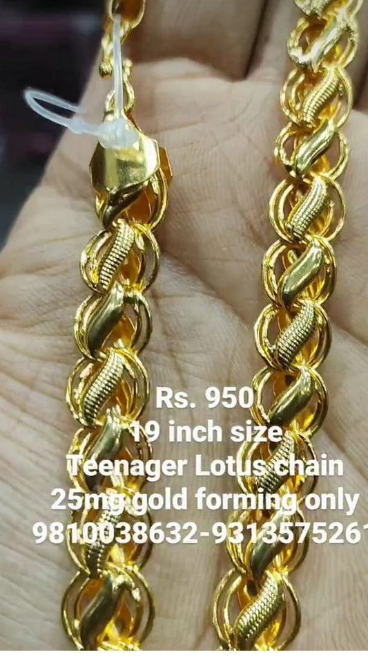 Gold Forming 25 Mg 19 Inch 10 mm 40 Gram Lotus Chain By Chokerset CHWA0058