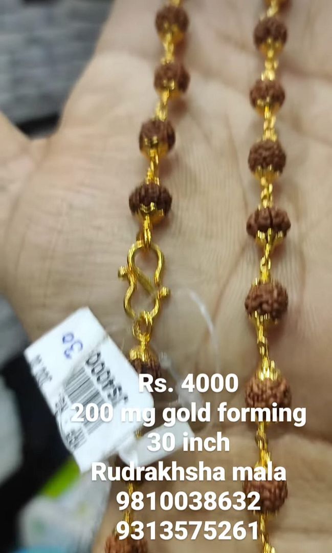 Gold Forming 200 Mg 30 Inch 8 mm 40 Gram Rudrakhsha Chain By Chokerset CHWA0064